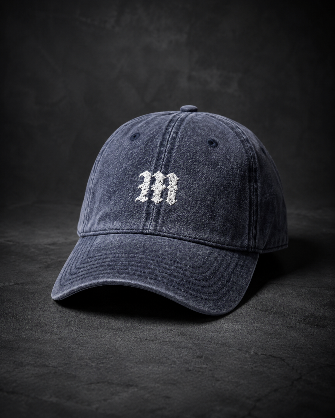 MIDNIGHT Vintage Washed Embroidered Cap – Cotton Streetwear Hat