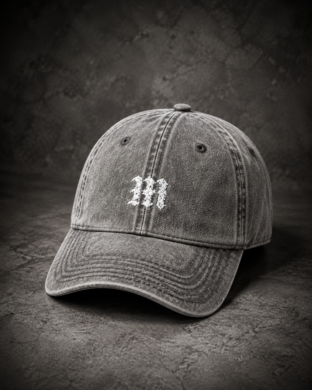 MIDNIGHT Vintage Washed Embroidered Cap – Cotton Streetwear Hat