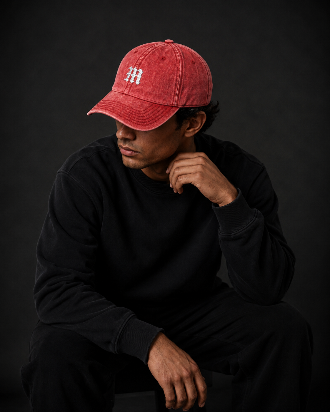 MIDNIGHT Vintage Washed Embroidered Cap – Cotton Streetwear Hat