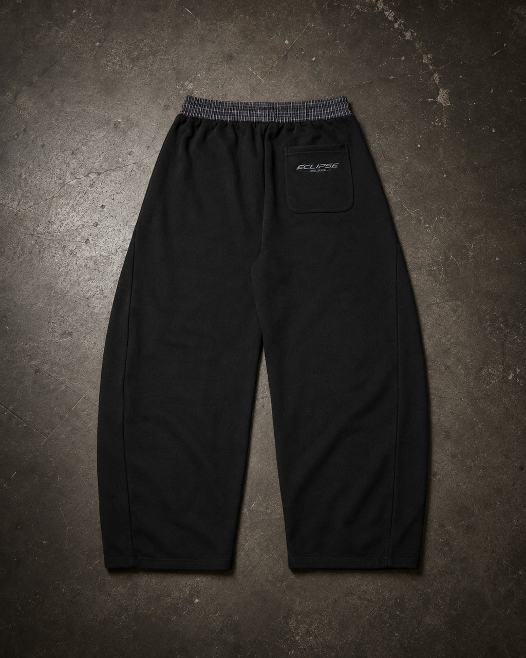 ECLIPSE Plaid-Waist Barrel Joggers – Baggy Streetwear Sweatpants