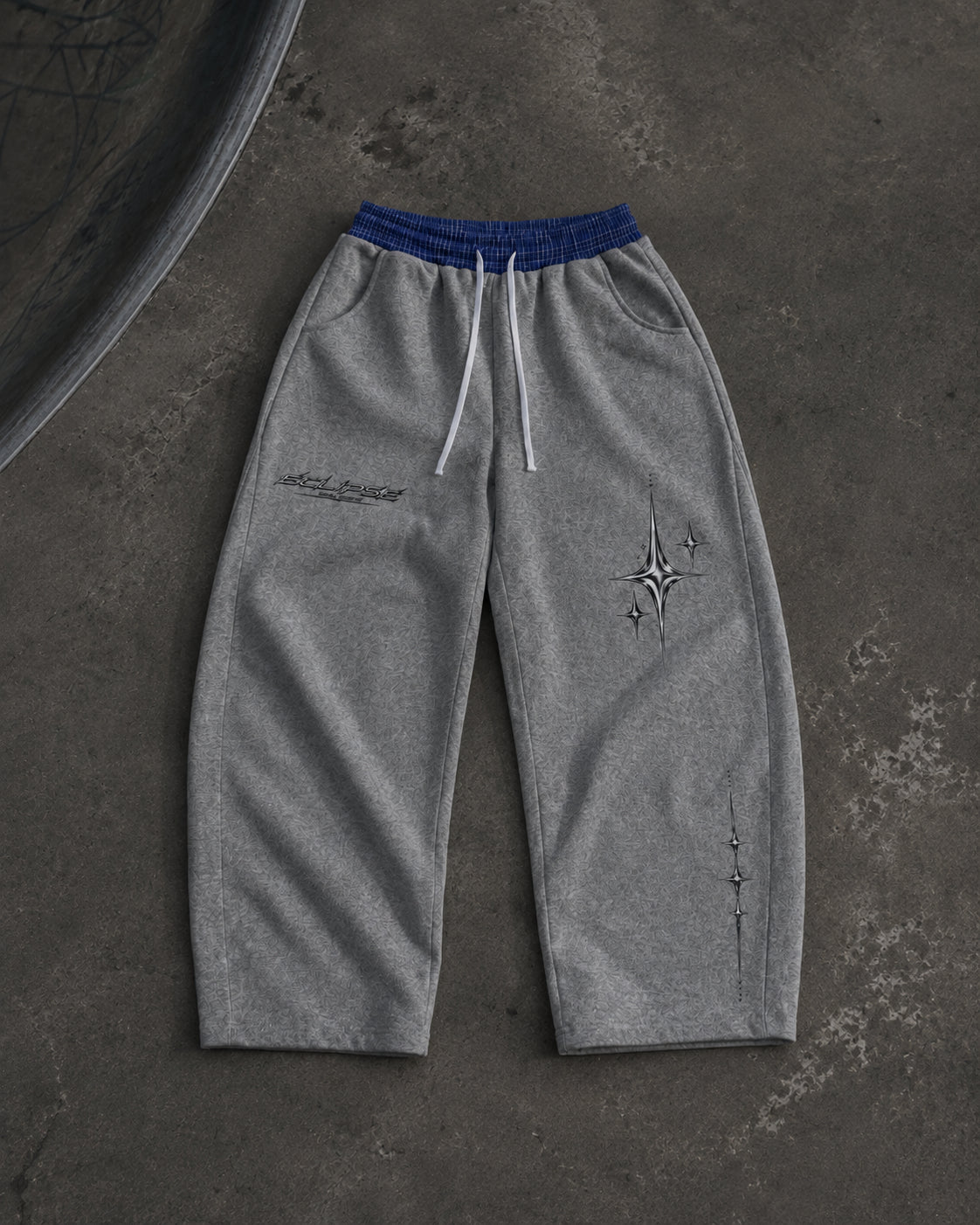 ECLIPSE Plaid-Waist Barrel Joggers – Baggy Streetwear Sweatpants